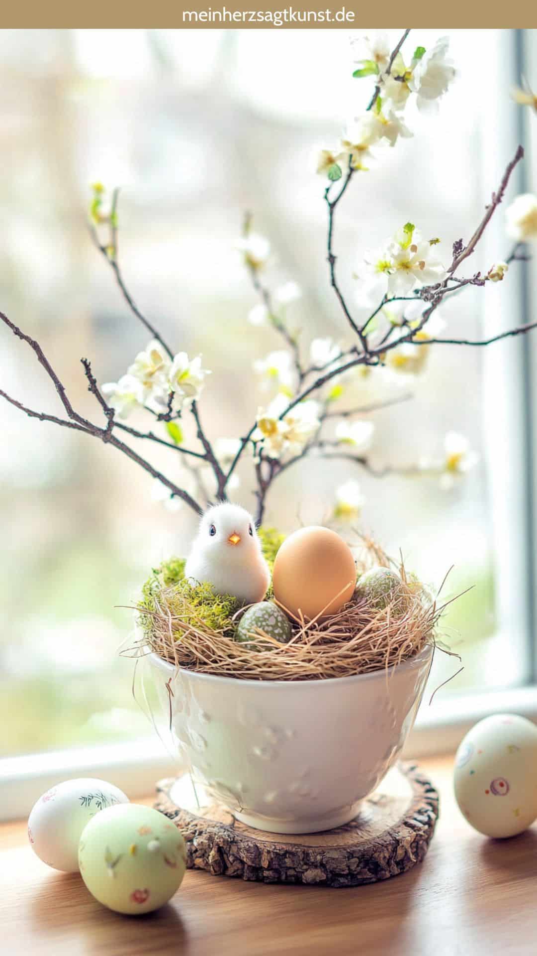 Osternest in einer Tasse